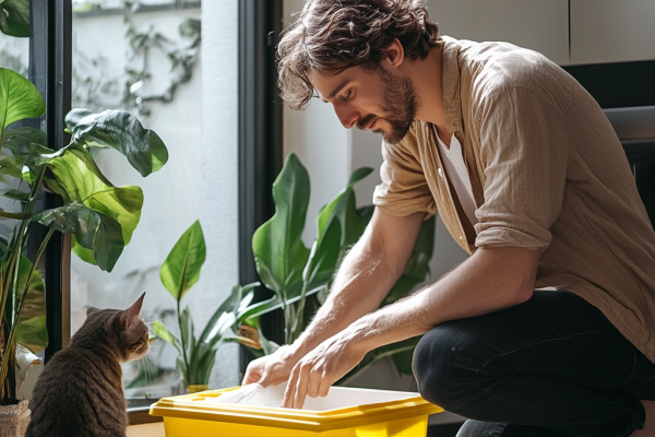 oises2392_A_man_cleaning_a_cats_litter_box_0fd0a1bb-bef9-4a5e-8331-7ff41ddee505